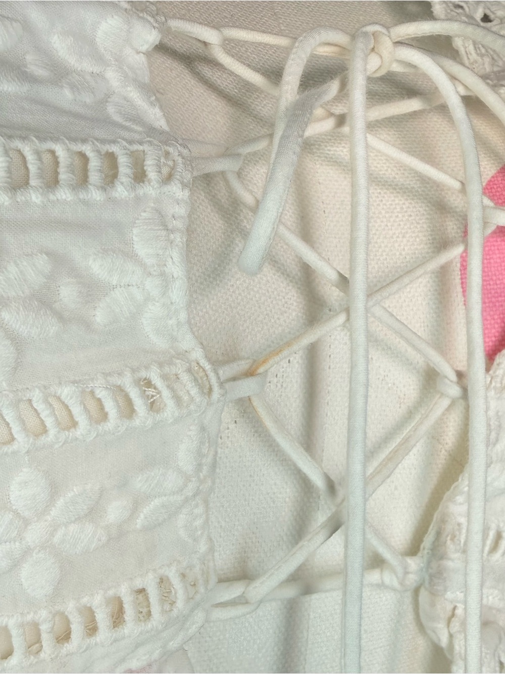 For Love & Lemons Anabelle Eyelet Crop Top Medium - Picture 6 of 16